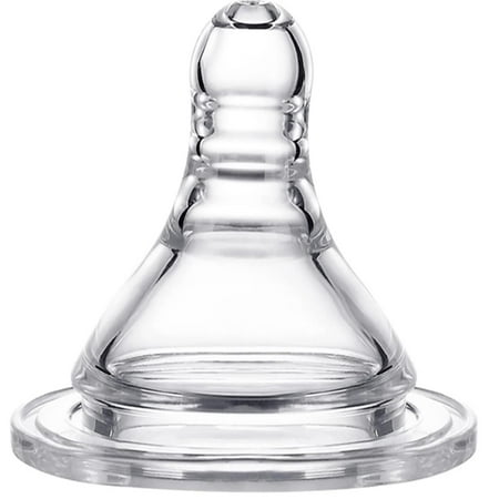 BMYJ Bottle Slow Flow Nipple for and Older Silicone for Bottles,Slow Flow Breast-Like Nipple, Self Sterilizing, Designed for Seamless Transition Between Bottle & Breast, Clear