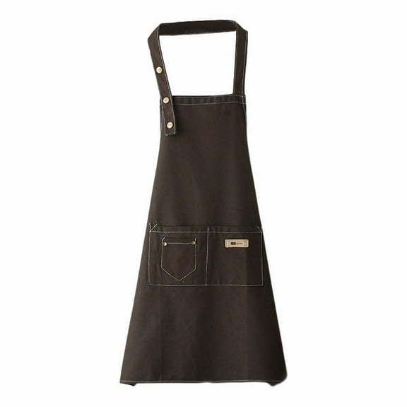 BMYJ Canvas Apron, Polyester Cotton Apron Cover Up for Western Restaurant, Hot Pot Shop, and Milk Tea Shop, Kitchen Chef Aprons, Work Aprons for Men and Women, Adjustable Strap with 3 Pockets