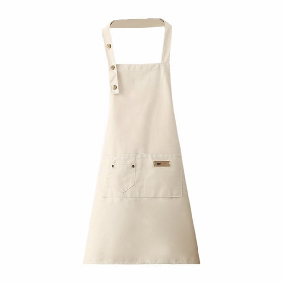 BMYJ Canvas Apron, Polyester Cotton Apron Cover Up for Western Restaurant, Hot Pot Shop, and Milk Tea Shop, Kitchen Chef Aprons, Work Aprons for Men and Women, Adjustable Strap with 3 Pockets
