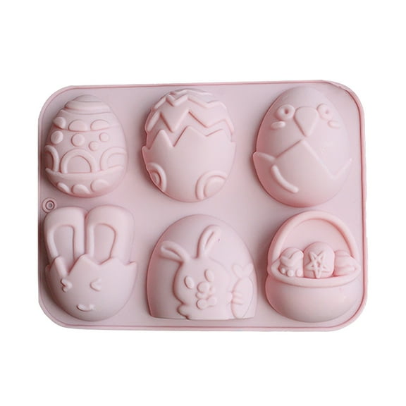 BMYJ Easter Rabbit Egg Silicone Cake Chocolate Cake Baking Abrasive 3D Breakable Egg Mold Bunny Cake Pan Rabbit Cake Mold Jello Mold for Baking Cake Dessert Soap Gummy