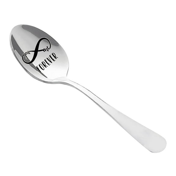 BMYJ Engraved Coffee Spoons Personalized Tableware Engraved Spoon Wonderful Romantic Present for Lover Couple Girlfriend Boyfriend Cute Tea Spoon Tabletop Utensil Gift for Anniversary Daily Use