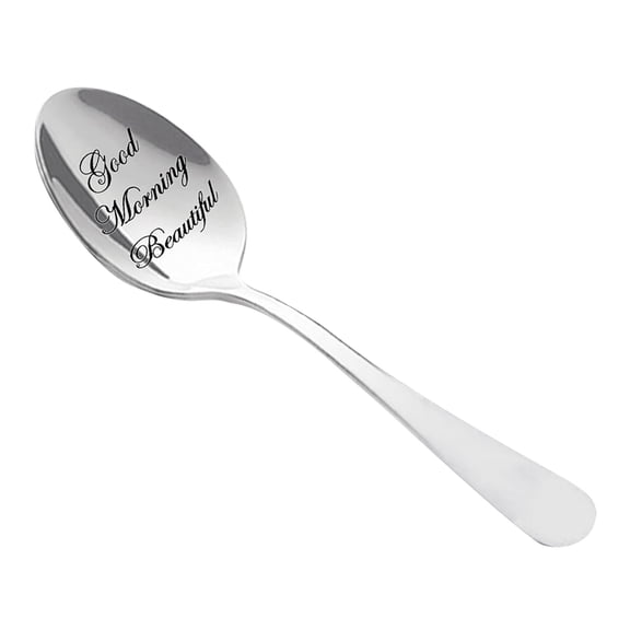 BMYJ Engraved Coffee Spoons Personalized Tableware Engraved Spoon Wonderful Romantic Present for Lover Couple Girlfriend Boyfriend Cute Tea Spoon Tabletop Utensil Gift for Anniversary Daily Use