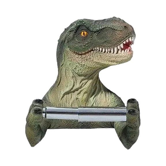 BMYJ FUYU 3D Dinosaur Holding Toilet Tissue, Wall Mounted Toilet Paper Holder Rack, Kitchen and Bathroom Wall Mounted Toilet Paper Storage Rack, Toilet Paper Holde, Fun Bathroom Organizer