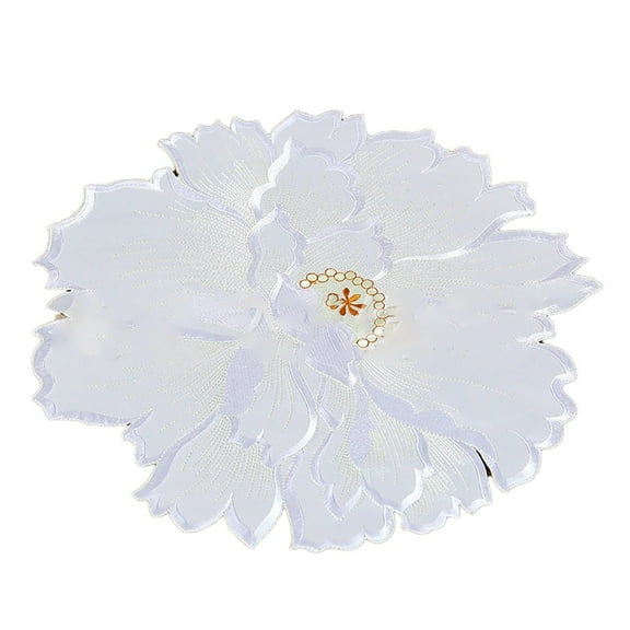 BMYJ Flower Shape Placemat Exquisite Texture Polyester Dinner Mat,Non Slip Stain Heat Resistant Woven Table Mats Indoor Outdoor for Dinning Table Setting Wedding Thanksgiving Party Decoration