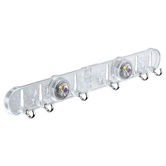 BMYJ Foldable Suction Corner Multi Hook Rack, No Drill Removable Wall Acrylic Modern Hooks, Heavy Duty Shower Towel Hooks for Bathroom and Kitchen, Strong Load Bearing for Entrance Hall