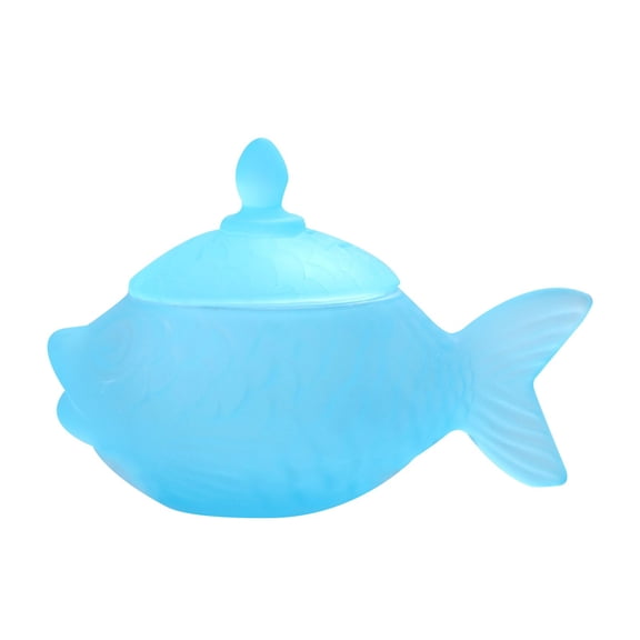 BMYJ Frosted Glass Candy Jar, Decorative Fish Container for Kitchen Counter Bathroom Vanity & Home Decor, Kitchen Bathroom Buffet Storage Organizer, Apothecary Canisters, Airtight Lid Seal