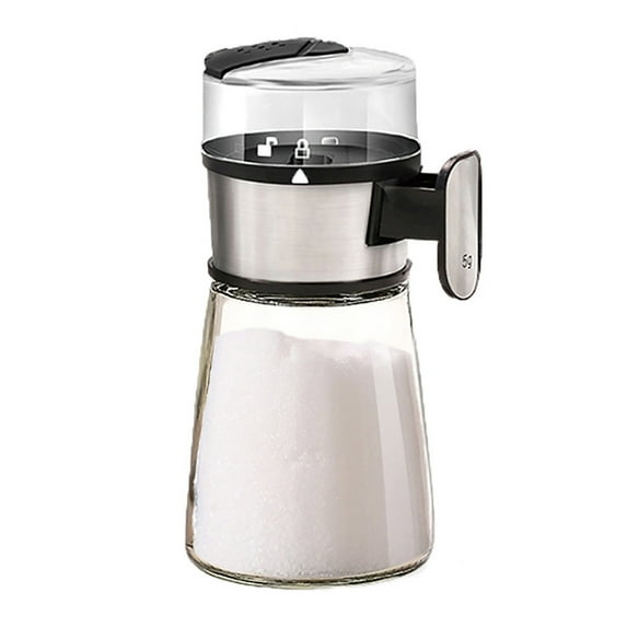 BMYJ Glass Sugar Dispenser with Three Dispensing Modes, Weighted Pourer, Sugar Dispenser for Coffee,Tea and Baking, 7oz Capacity