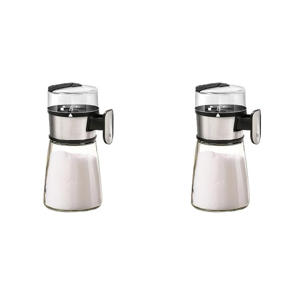 BMYJ Glass Sugar Dispenser with Three Dispensing Modes, Weighted Pourer, Sugar Dispenser for Coffee,Tea and Baking, 7oz Capacity