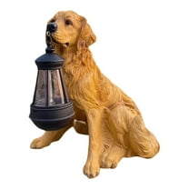 BMYJ Golden Retriever LED Garden Statue - Solar Resin Dog Lamp with Windproof Design, Night Illuminated Outdoor Decor for Pathways & Pet Memorial Yard Art