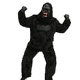 thumbnail image 1 of BMYJ Gorilla Themed Plush Jumpsuit with Head Cover, Realistic Animal Themed Outfit for Boys Girls, Fuzzy Jumpsuit for Holiday Dress Up Events (Black, 9-10 Years), 1 of 5