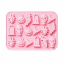 BMYJ Halloween Silicone Cake Mold Pumpkin Bat Skull Ghost Shape Silicone Mold for Chocolate Candy Gummy Jello Ice Cube Crayon Melt Biscuits, Soap Molds Silicone Baking Mold Making Kit