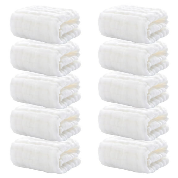 BMYJ Hypoallergenic Cotton Washcloths 12x12in (10-Pack) - Ultra-Soft Towels for Sensitive Skin & Spa Use | Gentle Reusable Face/Body Wipes for Shower & Travel