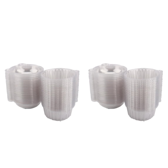 BMYJ Individual Cupcake Containers, Stackable Cupcake Boxes with Connected Airtight Deep Dome Lid, Single Cupcake Holders for Baking, Transport, and Freshness