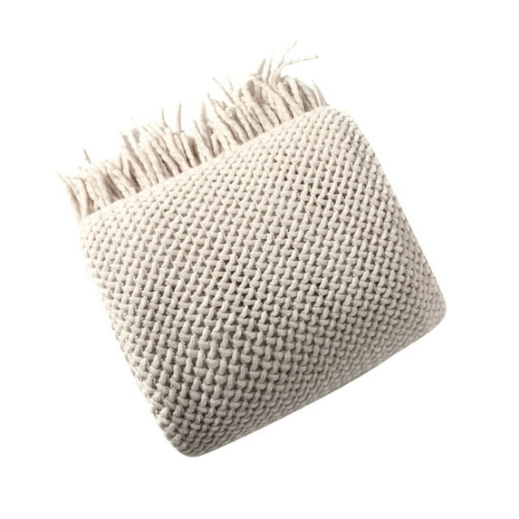 BMYJ Knitted Blanket Shawl Blanket Solid Color Blanket 50X69.29In Sofa Blanket Knitted Blanket Shawl Blanket Solid Color Blanket Bed Towel Wool Sofa Towel