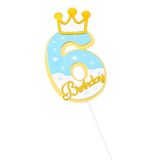 BMYJ Light Blue Number Birthday Cake Insert Card, Personalized Cake Decoration with Custom Name, Happy Birthday Cake Topper, Double Sided Glitter Card for Desserts, Cakes, and Celebrations
