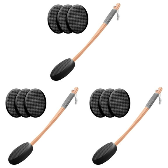 BMYJ Lotion Applicator for Back, Feet, 4 Replaceable Pads with 1 Long Handled, Back Applicator for Elderly, Women, Apply Cream Medicine Skin Cream Moisturizer Sunscreen Tanner