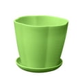 thumbnail image 1 of BMYJ Modern Plastic Flower Pots with Saucers - Decorative Indoor Planters for Succulents Herbs Nursery Plants, Stackable Containers with Drainage Holes (5 Size Options), 1 of 3
