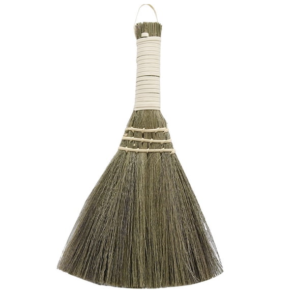 BMYJ Natural Vintage Style Household Broom, Soft Corn Sweep with Ergonomic Handle for Home Garage Hallway Kitchen Indoor Outdoor, Traditional Corn Broom for Floor Cleaning, Dustpan Broom