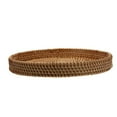 thumbnail image 1 of BMYJ Oval Rattan Countertop Severing Tray without Handles-Nature Cane Breakfast Fruit Vegetables Serving Basket,Kitchen Table Decorative Serving Tray for Drinks,Coffe and Snacks, 20x17x3cm, 1 of 8