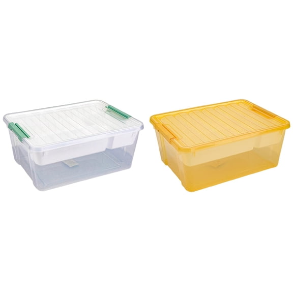 BMYJ Plastic Storage Box with Removable Tray, Durable Craft Organizers and Storage Container, Stackable Art & Craft Box with Lid for Organizing, Bead, Tool, Sewing