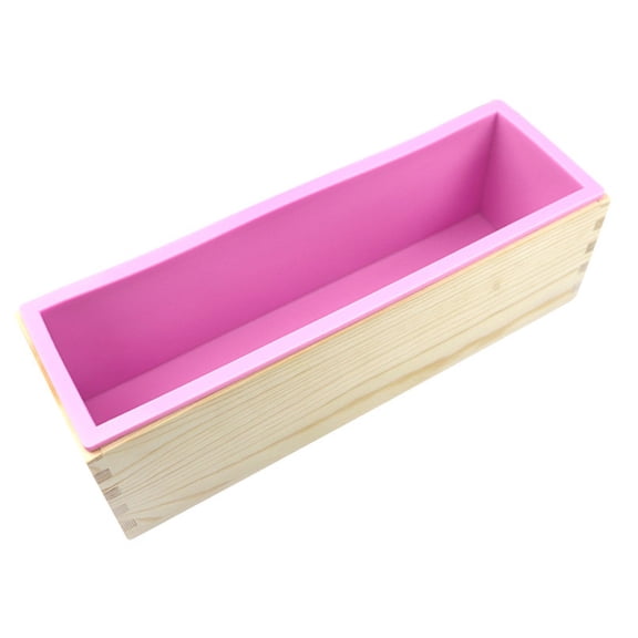 BMYJ Rectangular Soap Silicone Loaf Mold Wood Box, Soap Making Supplies, Cake Wooden Rectangular Soap Box,Wooden Box,DIY Craft Mold for Soap Bar, Candle, Soap Curing Drying Storage ﻿