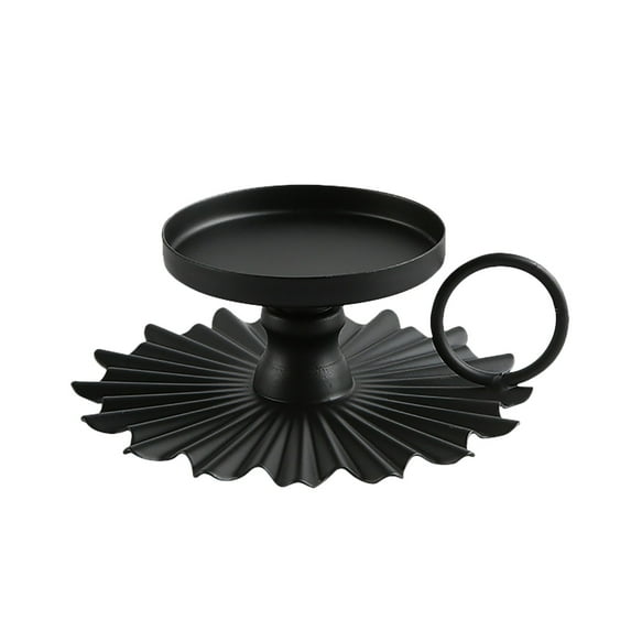 BMYJ Retro Iron Taper Candle Holder, Black Candlestick Holders Candlelight Stand for Halloween Christmas Dining Room Home Decoration Display