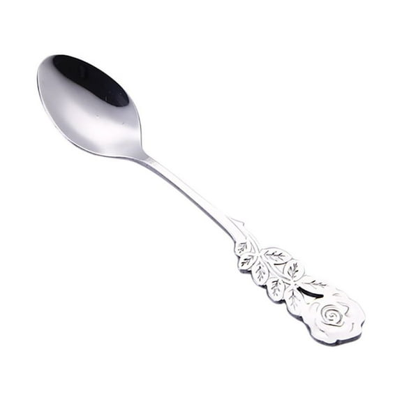 BMYJ Rose Gold Flower Spoon,Colorful Stainless Steel Flower Spoon Coffee Tea Spork Flatware Dessert Tool Ice Tea Spoon Colorful Mini Cutlery Set Dessert Spoons