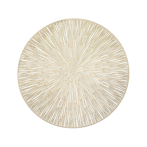 BMYJ Round Placemats Pressed Vinyl Slip Resistant Table Mats Fireworks Placmats Wipeable Hollowout Placemats for Table Decor Holiday Wedding Accent (15'')