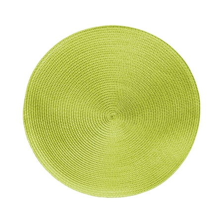 BMYJ Round Placemats Set of 4 Plastic Woven Placemats Washable Wipeable Table Mats for Dining Table Heat Resistant Non-slip Circle Place Mats (15 Inch)