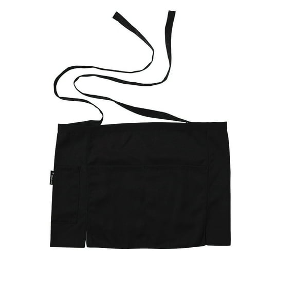 BMYJ Server Waist Apron, Black Short Waiter Apron, for Servers, Waitresses, Hotels, Restaurants, Cafe, Uniform, Adjustable, Functional, Front House Staff