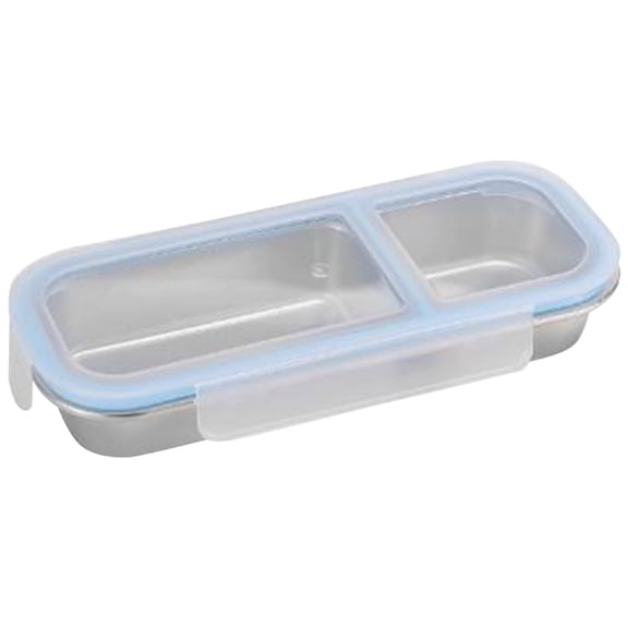 BMYJ Snack Box with Compartments, Divided Snack Box with Lid, Stainless Steel Snack Plate, for Candy Cookies and Vegetables, Lunch Box, Body Management & On the Go Snacking, Food Storage Container