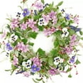 thumbnail image 1 of BMYJ Spring/Summer Front Door Wreath with Pansy Flowers & Lamb’s Ear Greenery, All-Season UV-Resistant Décor for Porches, Gates, Patios & Farmhouse Entryways, 1 of 8
