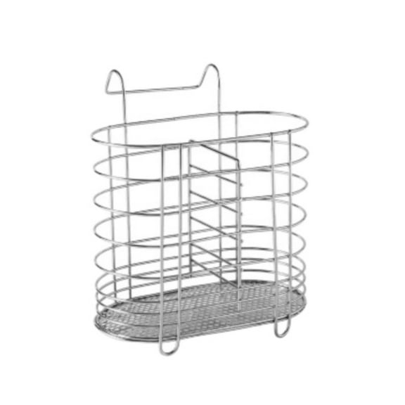 BMYJ Stainless Steel Utensil Holder and Dish Drying Rack, Kitchen Utensil Organizer for Knives, Forks, and Spoons, Drainage Basket Accessories for Sink and Countertop, Easy to Clean