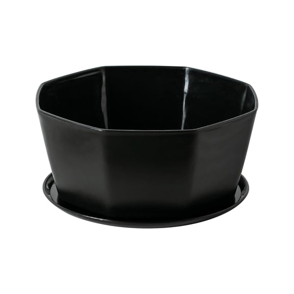 BMYJ Succulent Planter Pots with Drainage Hole, Round Shallow Flower Pot Plastic Modern Design Pot Planter for Indoor Plants Cactus All House Garden Outdoor Bonsai Pot (2 Size Options)