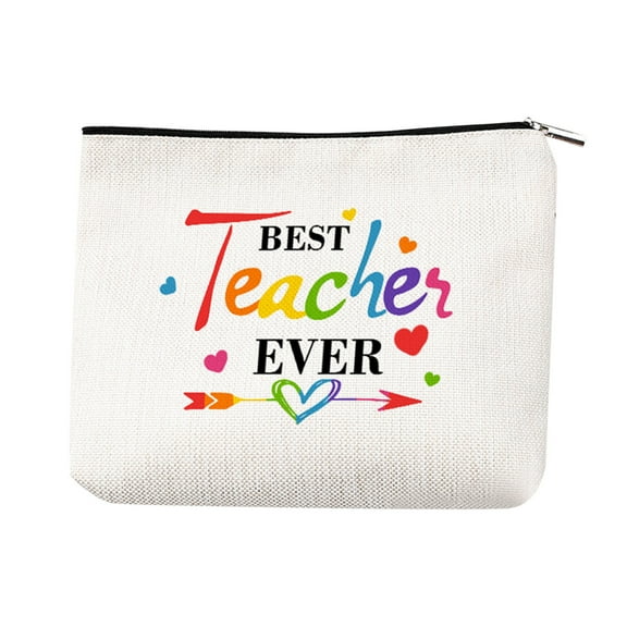 BMYJ Teacher Appreciation Gifts Makeup Bag Toiletry Cosmetic Bag Best Teacher Gifts for Coworkers, Teacher's Day Birthday Gift, Makeup Pouch Zipper Bags, Organizer, Cosmetic Pouch Toiletry