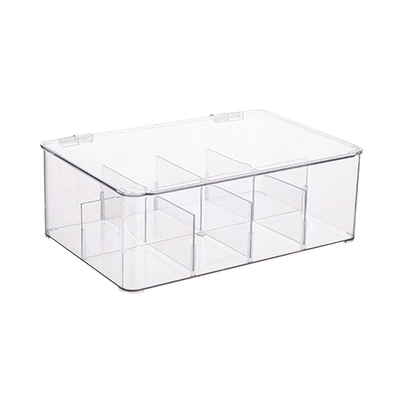 BMYJ Transparent Desktop Storage Box with Lid Tea Bag Coffee Pod Organizer Small Card Compartment Container for Badge Peripheral Collection and Home Office Supplies,Peripheral Storage Box 