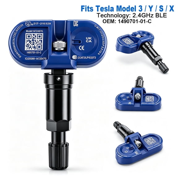 BMZONCC 1490701-01-C For 2021-2026 Tesla Model X 2.4GHz BLE Bluetooth TPMS Sensor 4-Pack Set Part Number 1490401-01-B