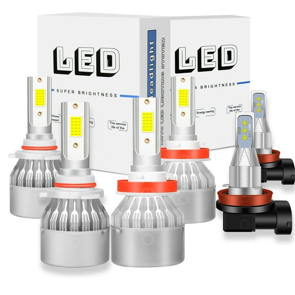 BMZONCC 6X For Jeep Compass 2011-17 Combo COB 6000K LED Headlight Kit Hi Low + Fog Light