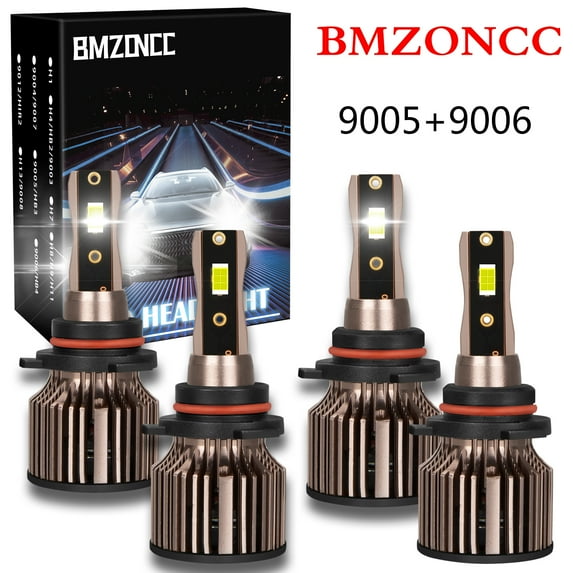 BMZONCC 9005 9006 LED Headlight Bulbs for 2007-2013 Mitsubishi Outlander 50W 5000LM 6000K White (Pack of 4)