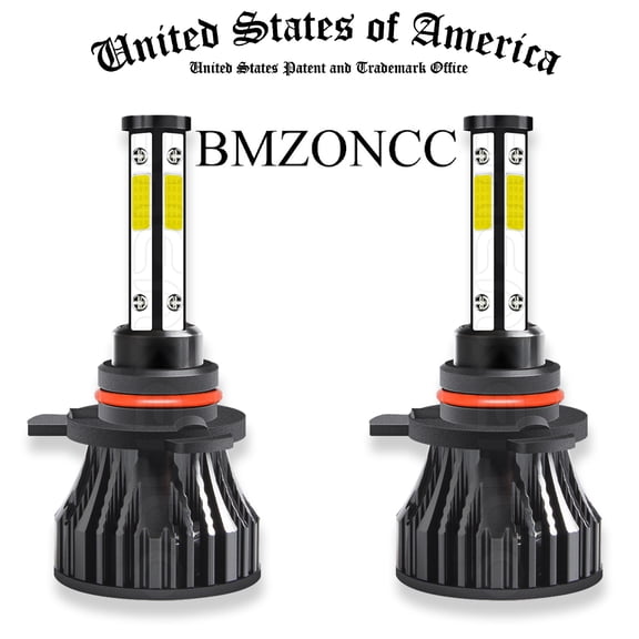 BMZONCC 9012 LED Headlight Bulb kit High Low Beam 6000K Super Bright power white 2Pcs