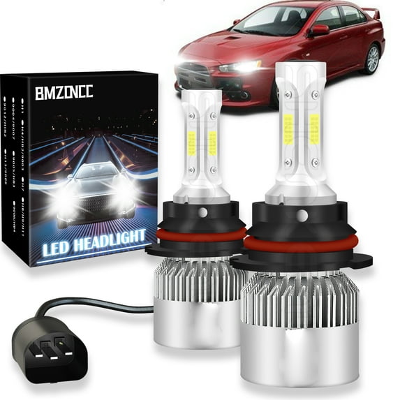 BMZONCC For 2002-2007 Mitsubishi Lancer 9007 LED Headlight High and Low Beam Bulbs Kit 6500K 2PCs