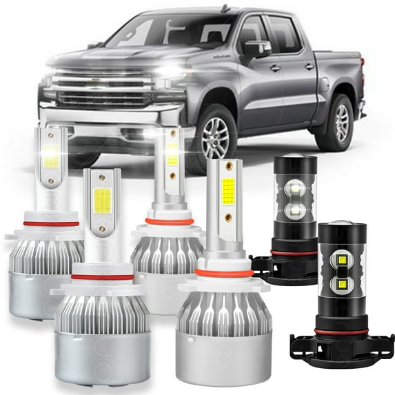 BMZONCC For 2007-2013 Chevy Silverado 1500 2500HD 3500HDNEW Combo LED Headlights High Low Beam Fog Lights 6Pcs
