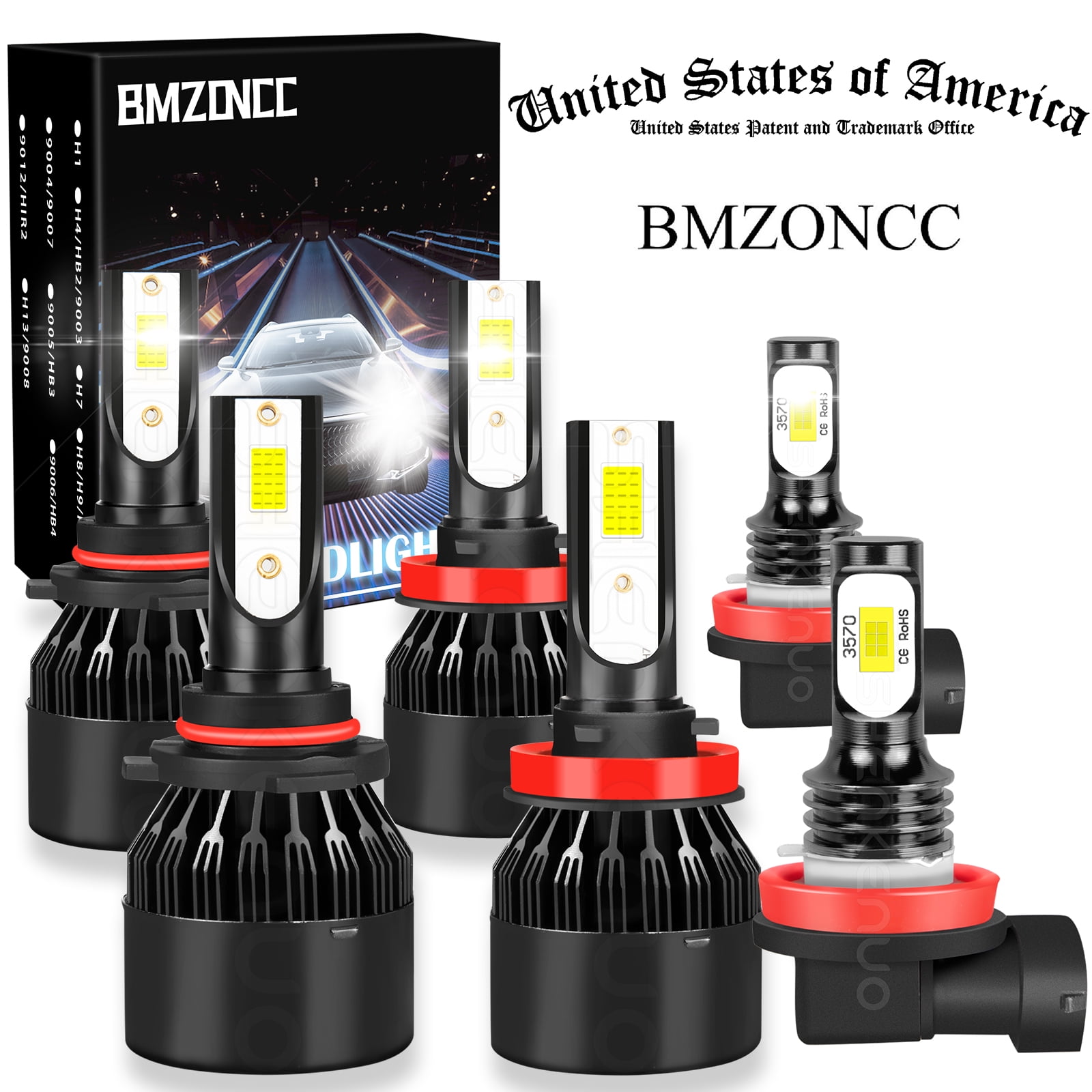 BMZONCC For 2011-2020 Toyota Sienna LED Headlight Bulbs 9005 H11 High ...
