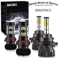 thumbnail image 1 of BMZONCC For Dodge Caliber 2007-2009 6000K LED Headlight H13 Hi/Lo + Fog Light Bulbs Combo, 1 of 11