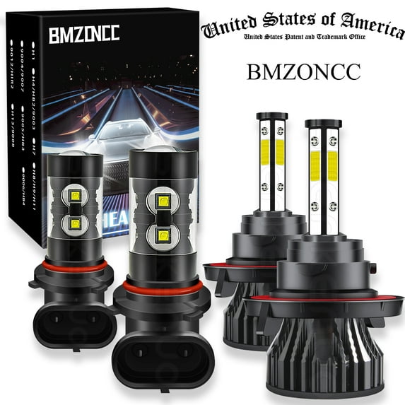 BMZONCC For Ford F 150 2004-2014 6000K LED Headlight H13 Hi/Lo + Fog Light Bulbs Combo