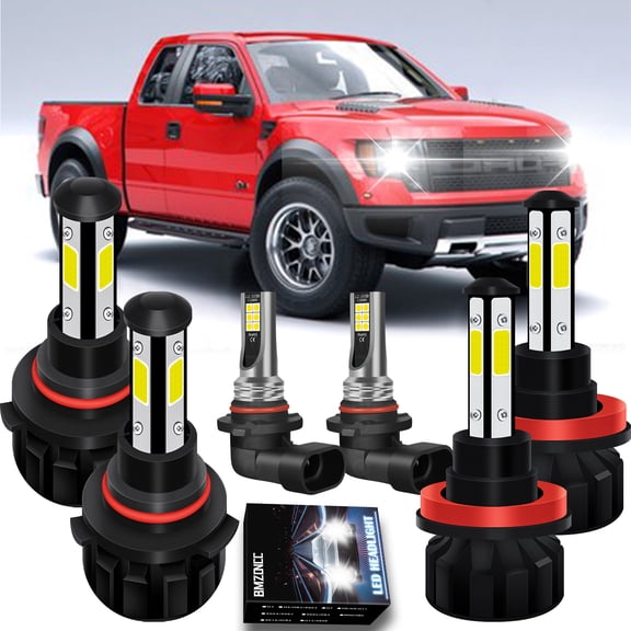 BMZONCC For Ford F-150 2015 2016 2018 2019 2020 Front LED Headlight High/Low Beam+Fog Light Bulbs