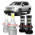 thumbnail image 1 of BMZONCC For JEEP Compass 2007-2009  LED Headlight Bulbs 9008/H13 High and Low Beam+9145 Fog Light 4pc, 1 of 11