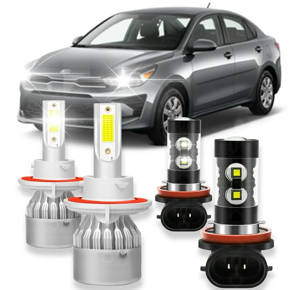 BMZONCC For Kia Soul 2014-2017 2018 2019 H13 LED Headlight Bulbs High/Low+H11 Fog Light bulbs 4Pcs