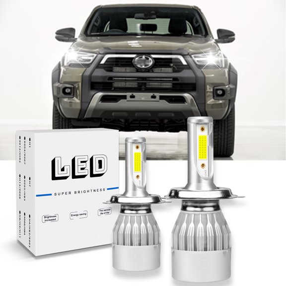 BMZONCC For Toyota Hilux 2004-2019 LED Headlight H4 Bulb High/Low Dual Beam 2pcs