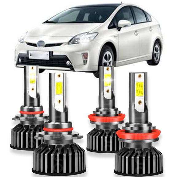 BMZONCC For Toyota Prius 2010-2018 4x 9005 H11 LED Headlight High Low Beam Bulbs